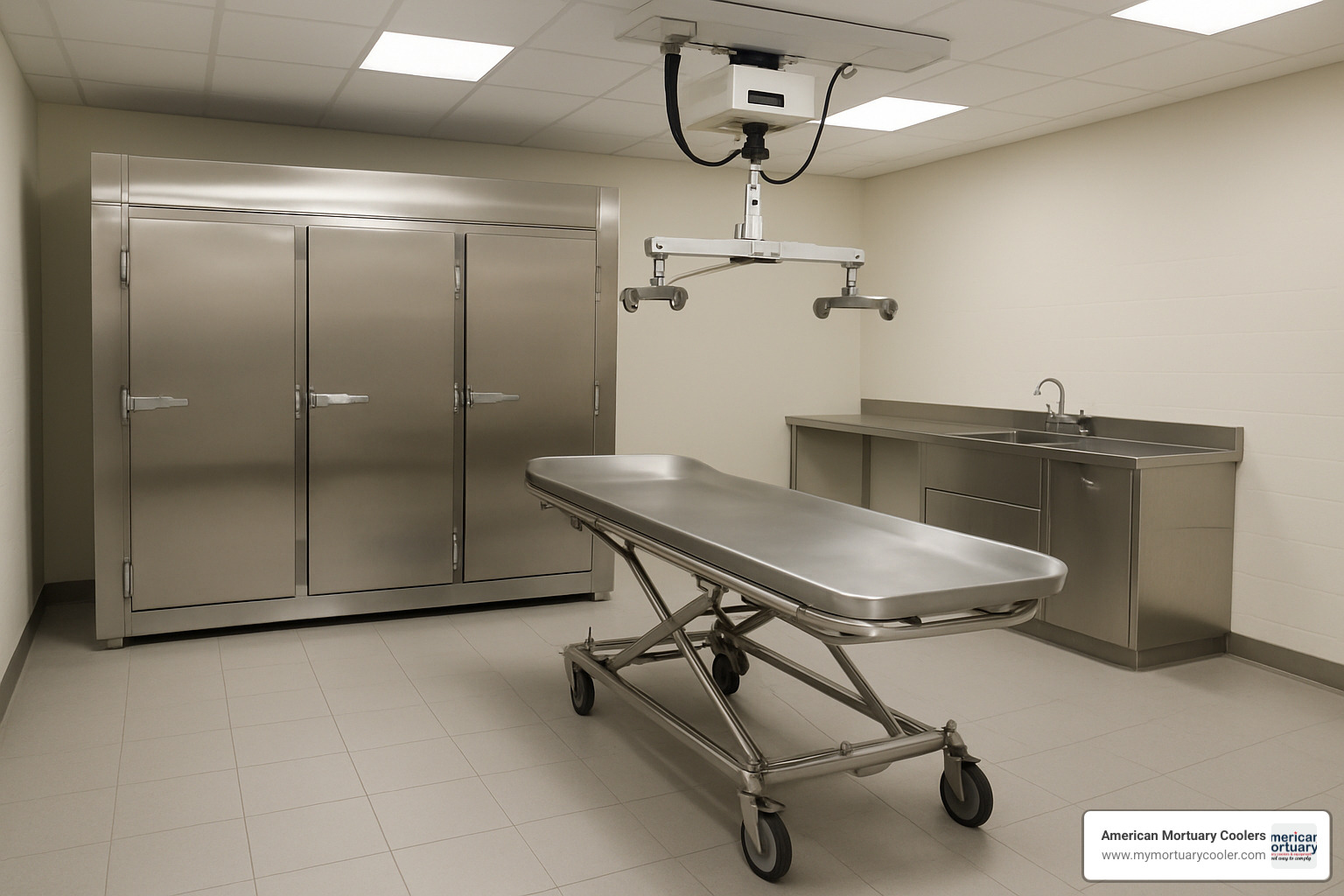 complete mortuary preparation room with lift system and cooler complete mortuary preparation room with lift system and cooler