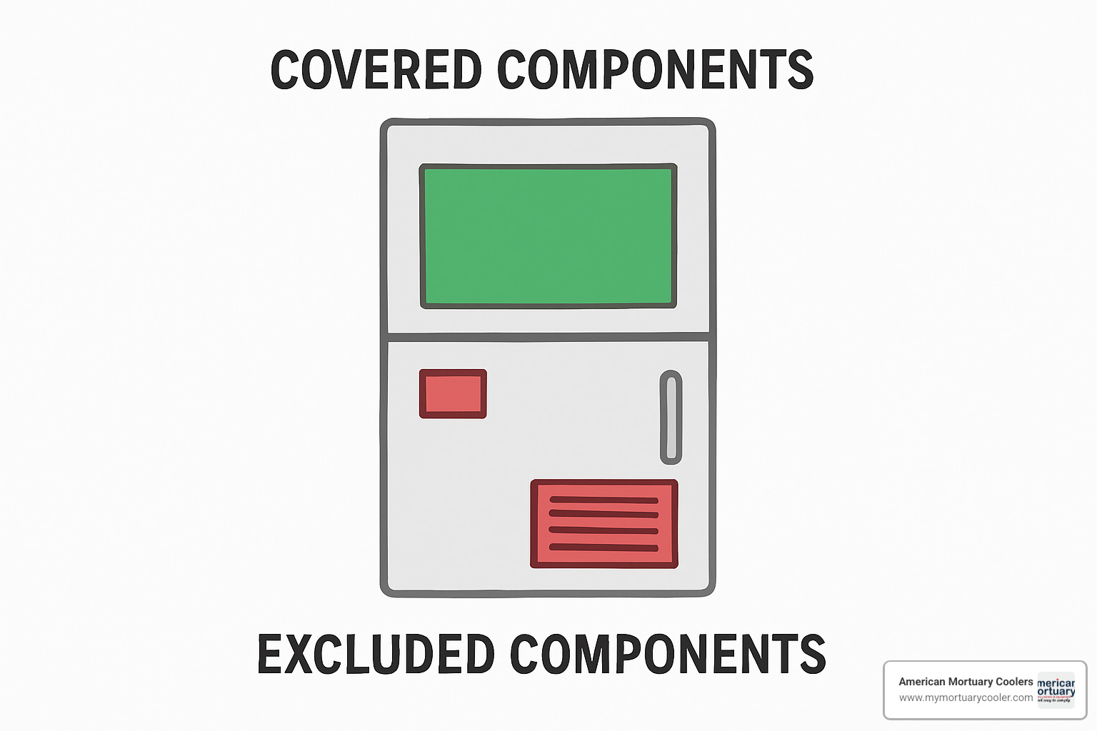 Diagram showing covered parts versus excluded components in a typical warranty - What is the warranty period