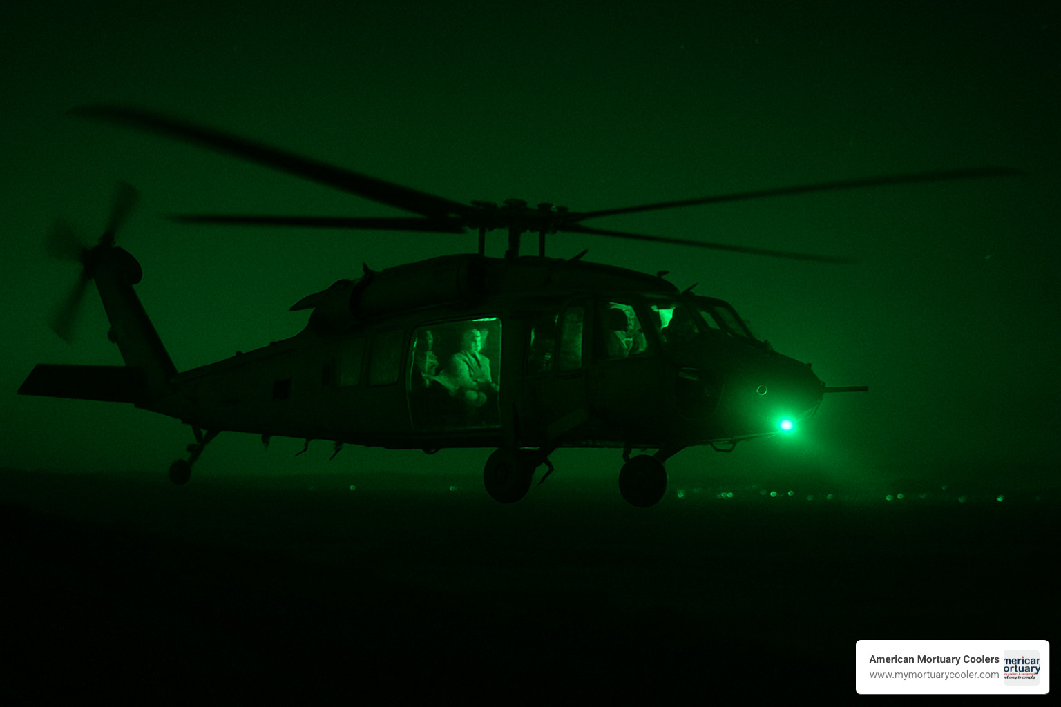 Military helicopter conducting night operations - for contingency operations-related deaths