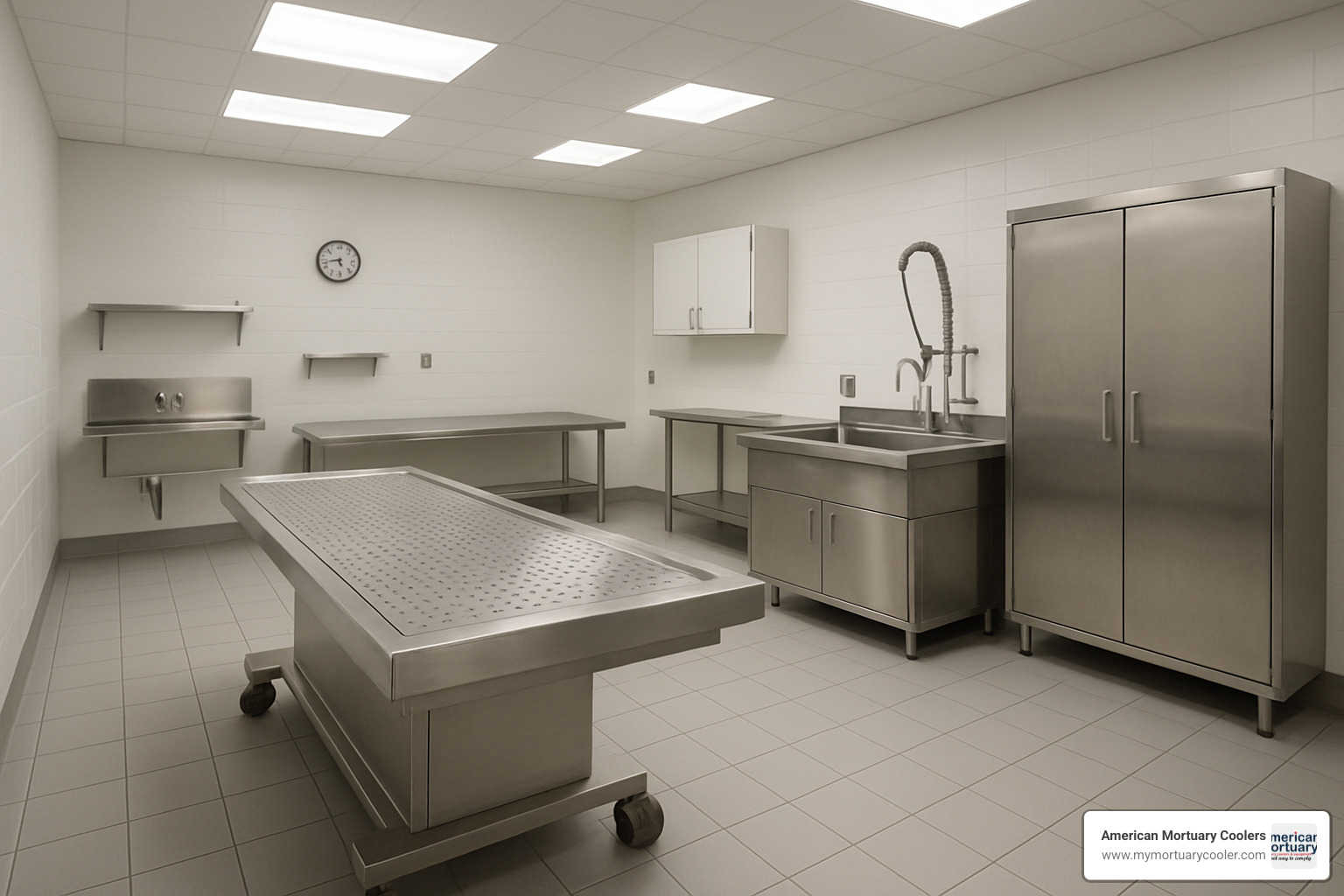 stainless steel preparation room - define mortuary