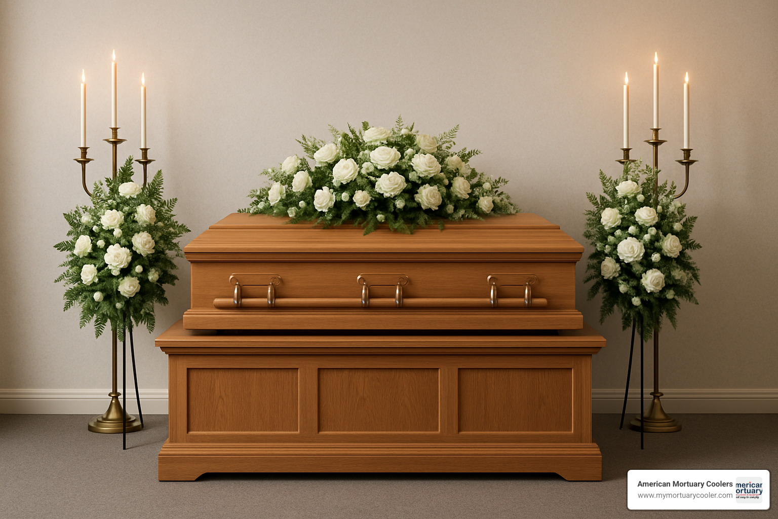 traditional wooden bier with black drapery - casket platform