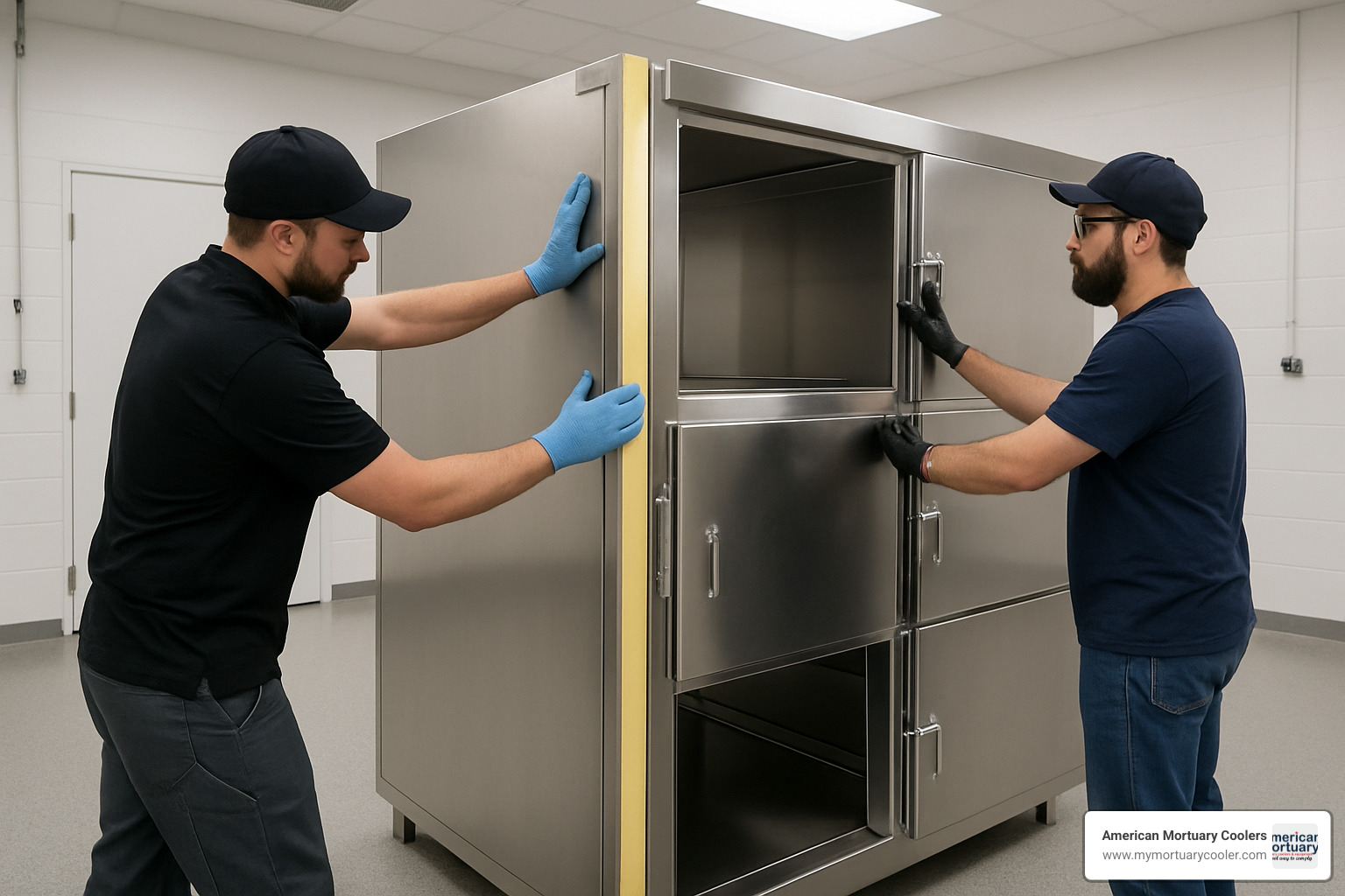 mortuary cooler panel assembly - four body mortuary cooler