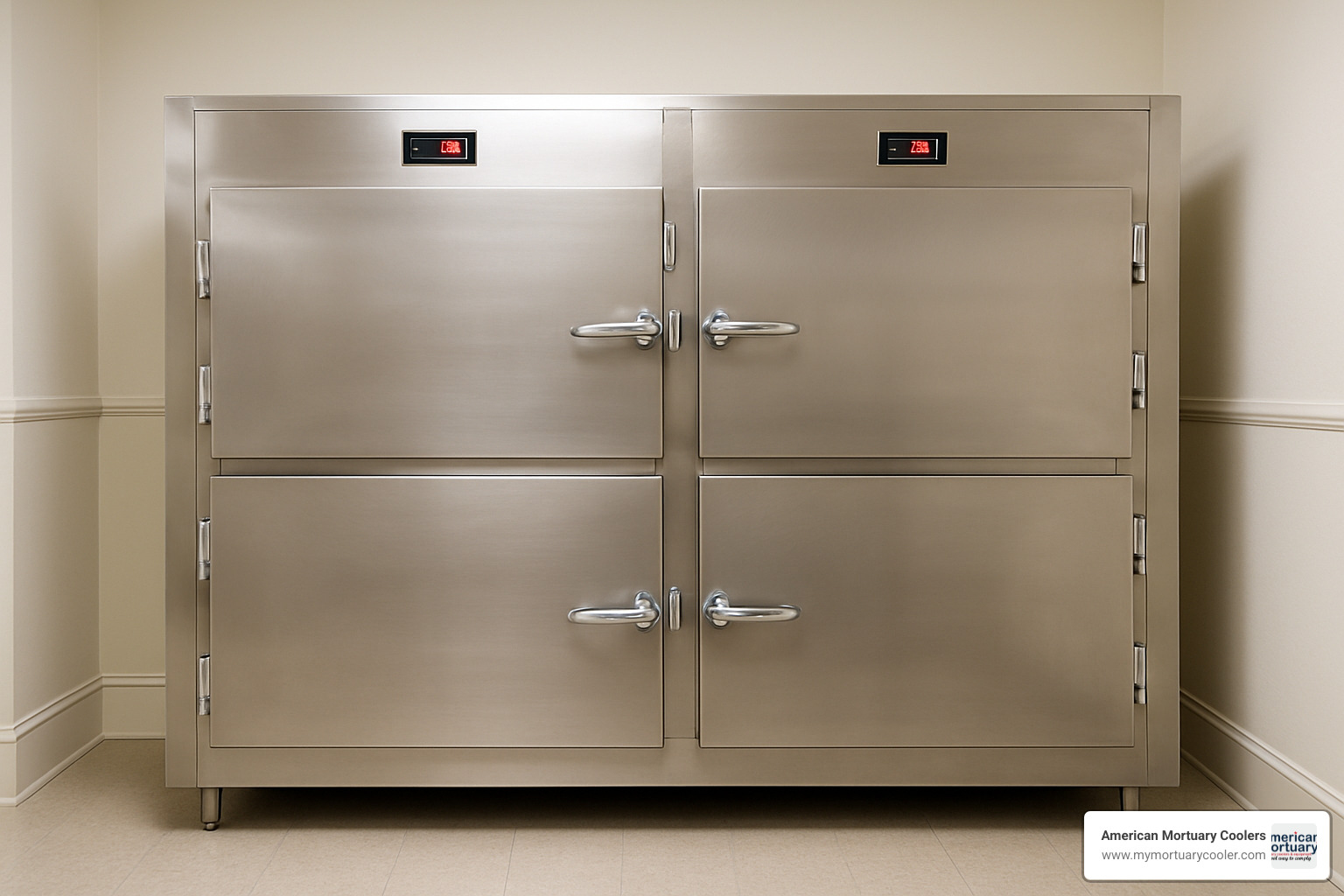 2-body mortuary cooler lineup - American Mortuary Coolers & Equipment 