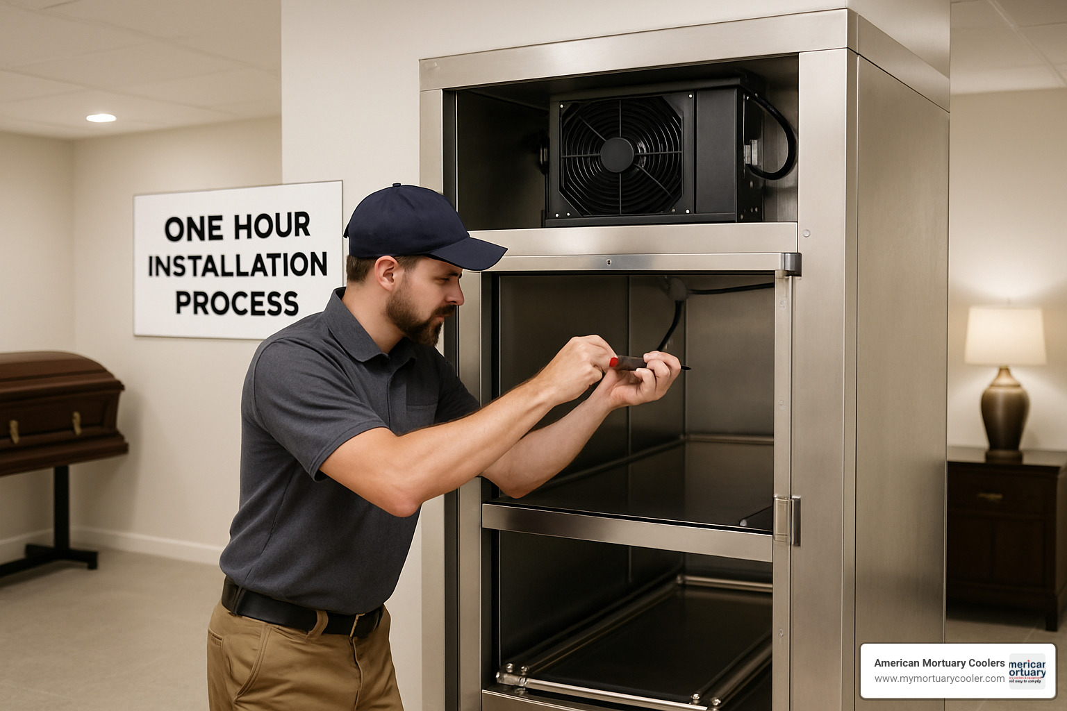 One-hour installation process - American Mortuary Coolers & Equipment 