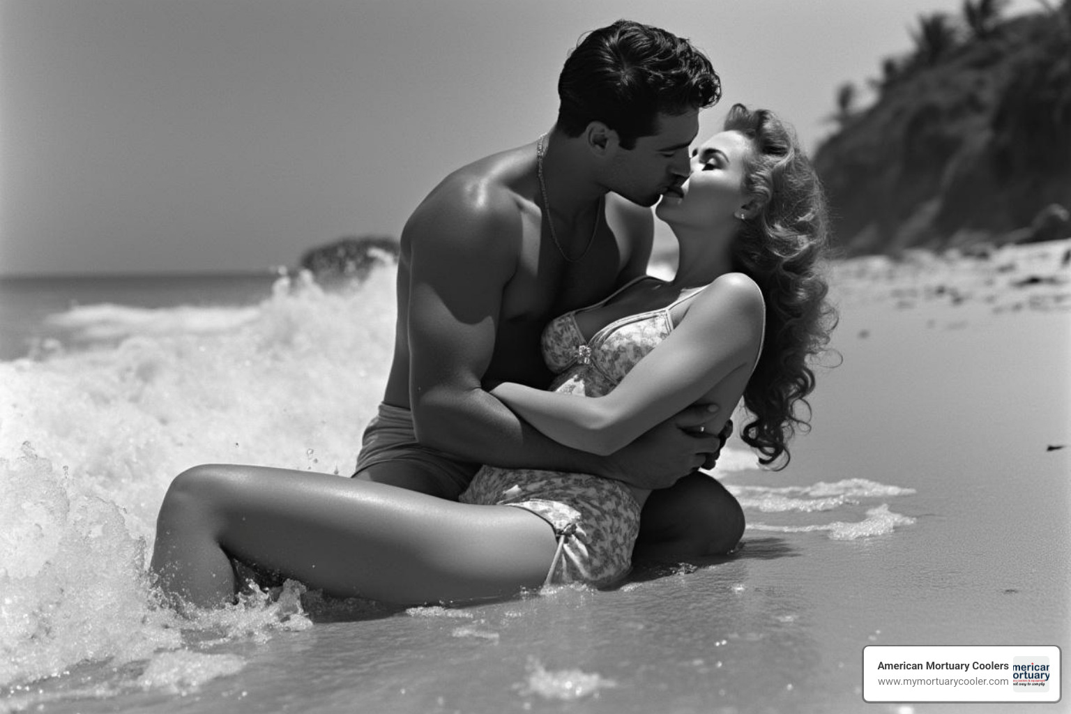 Famous beach scene from the film adaptation - from here to eternity book