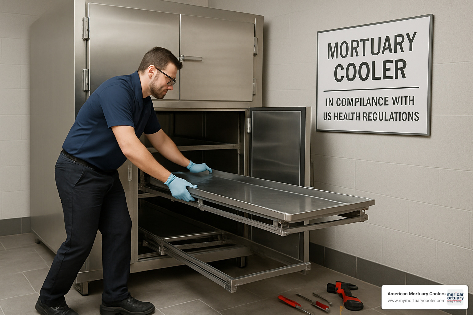 mortuary cooler installation - american mortuary coolers