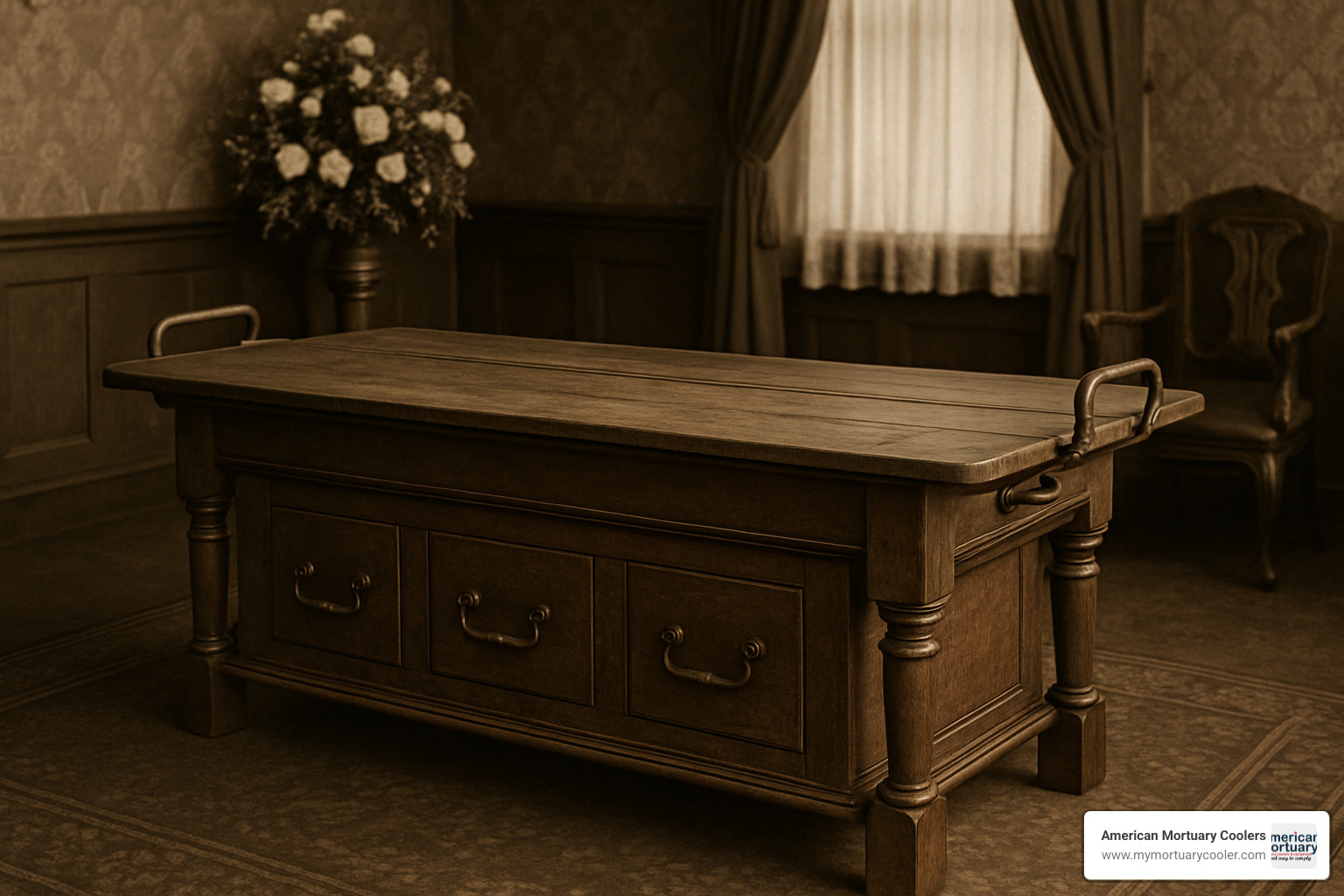 vintage mortuary cooling table - #MortuaryCooler01970
