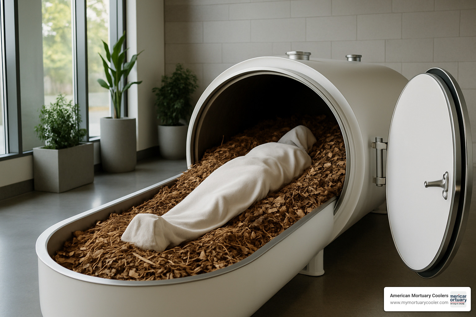Human composting vessel with organic materials - body composting washington state