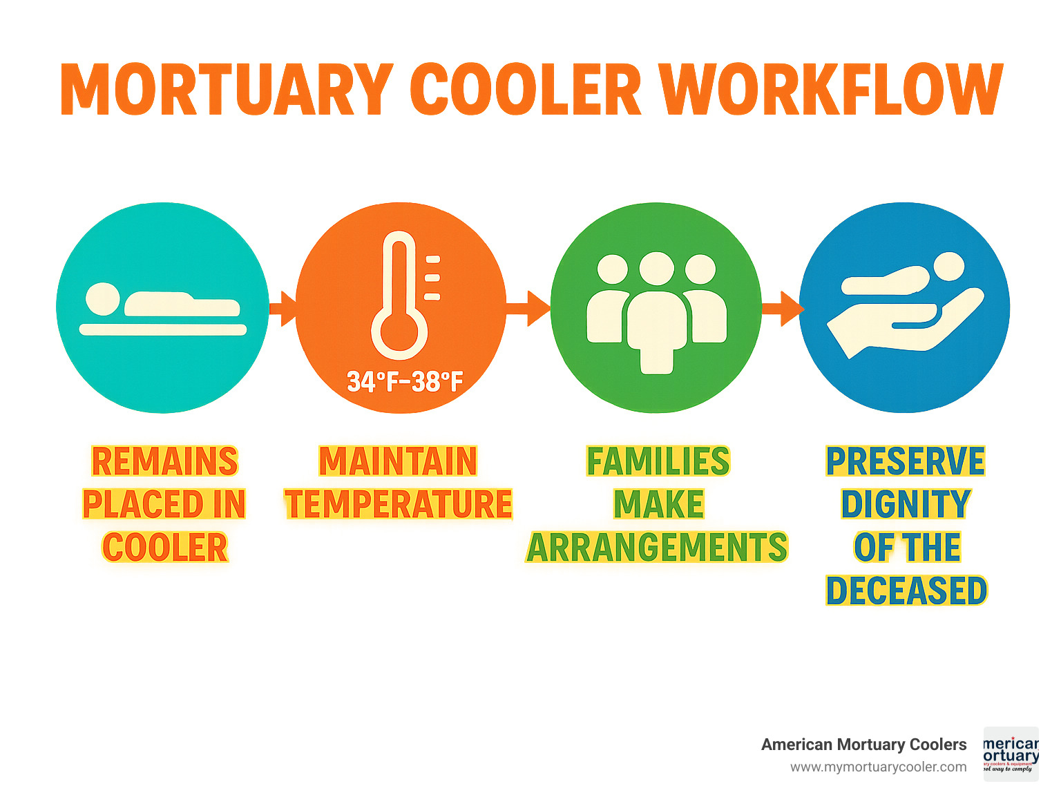 mortuary cooler workflow - Top Rated Mortuary Coolers infographic 