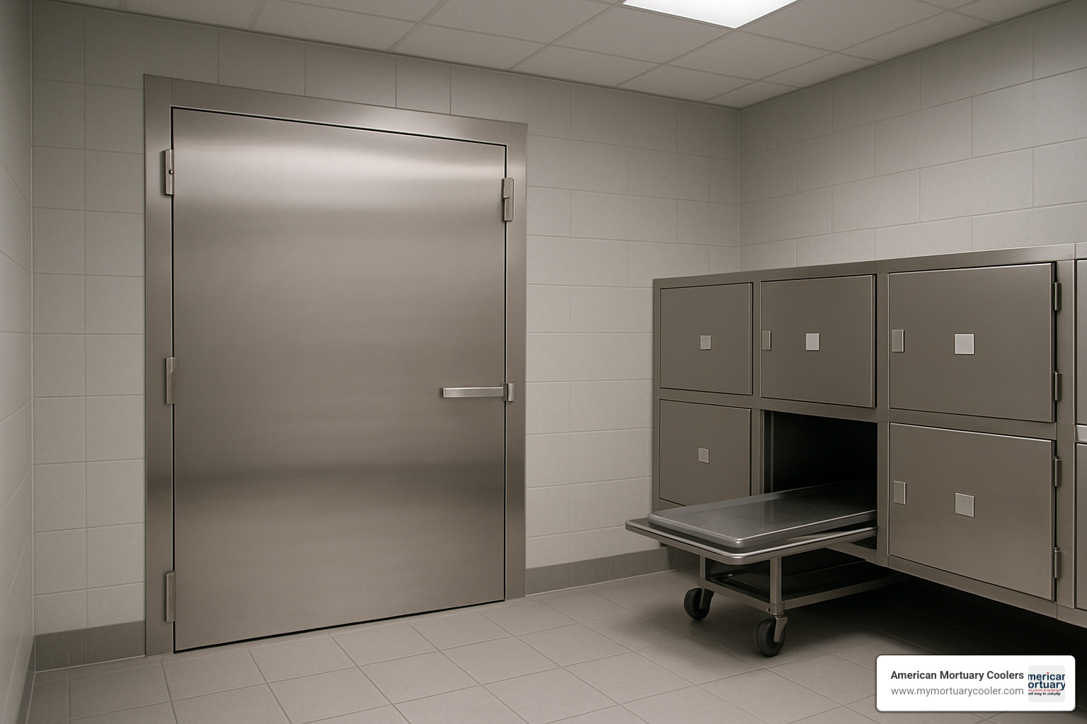 Mortuary cold room with hygienic stainless steel door - mortuary cold room doors