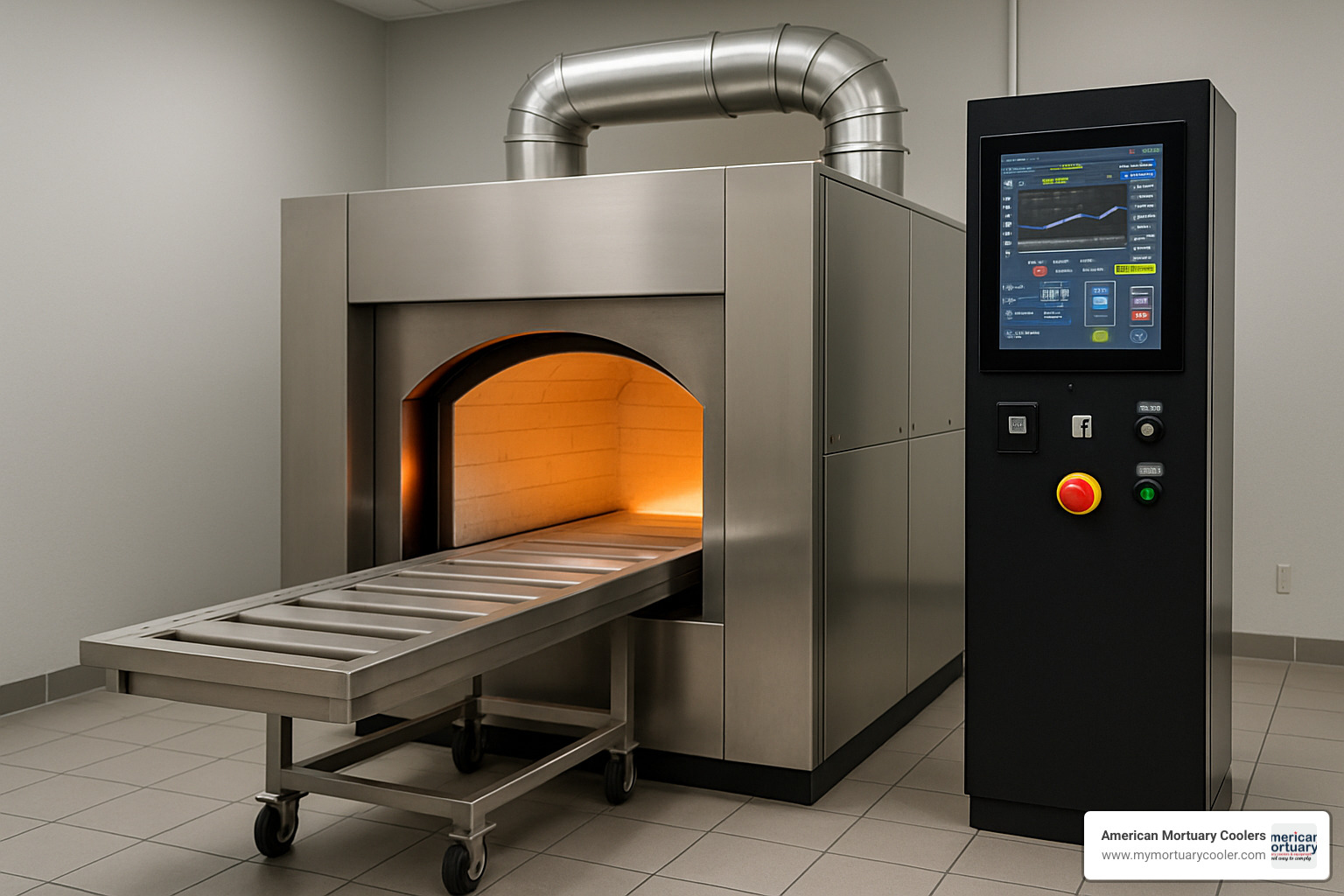 Modern cremation retort with advanced monitoring systems - David Sconce HBO
