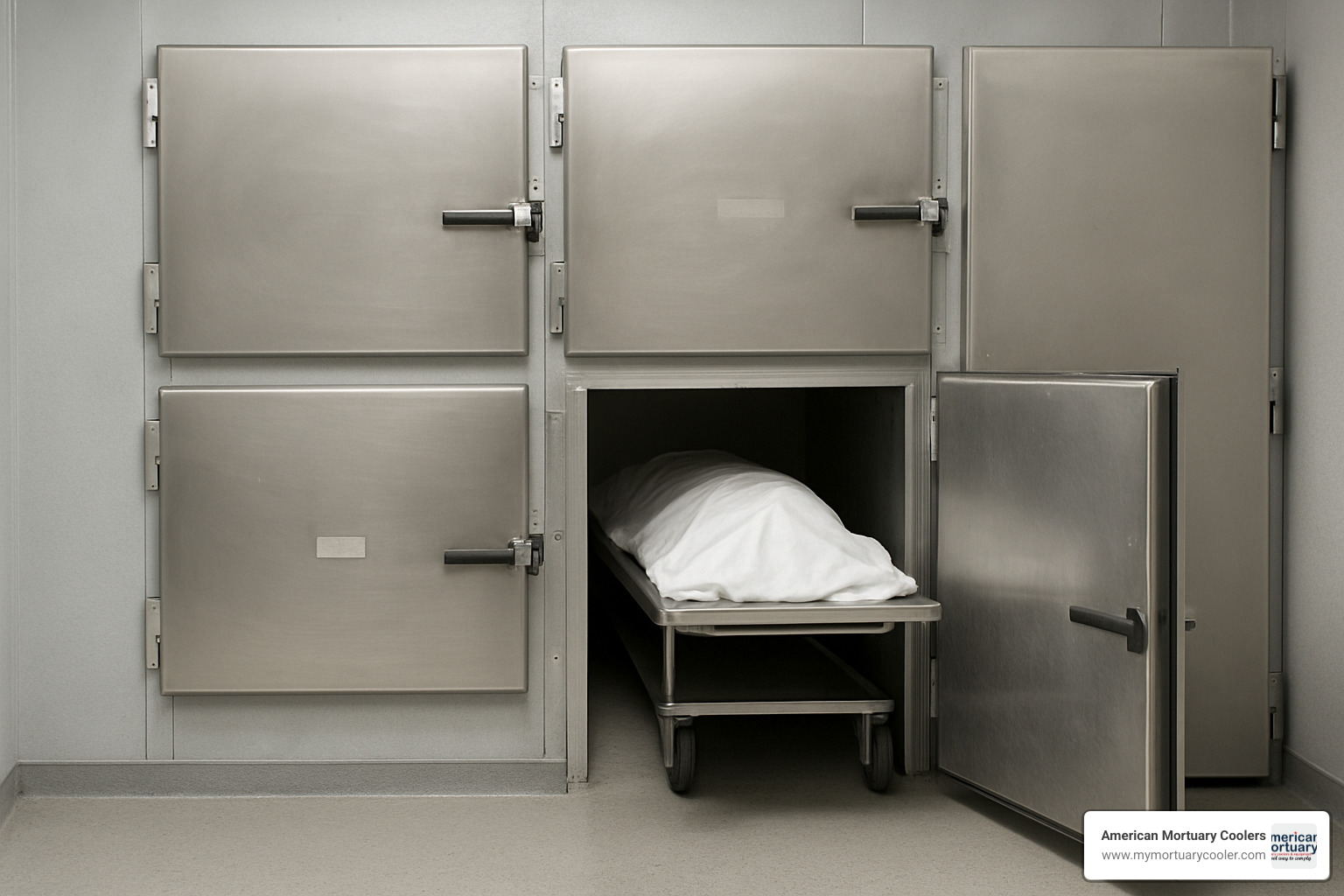 Close-up of mortuary cold room door insulation and sealing system - mortuary cold room doors