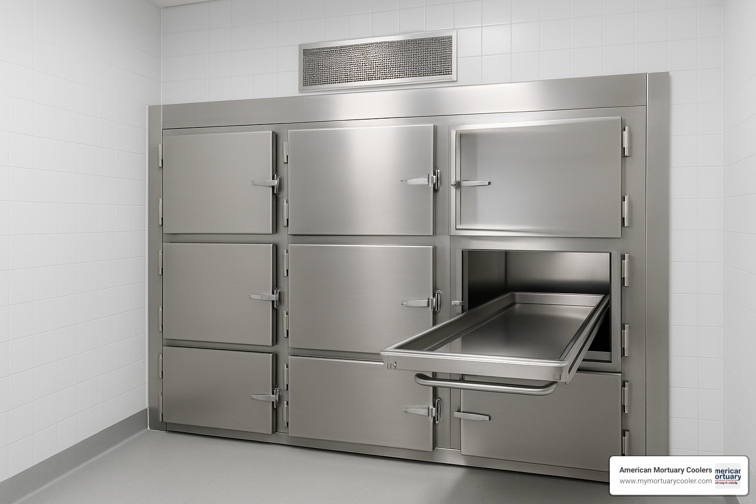 Modern mortuary cooler systems with stainless steel construction - mortuary and morgue