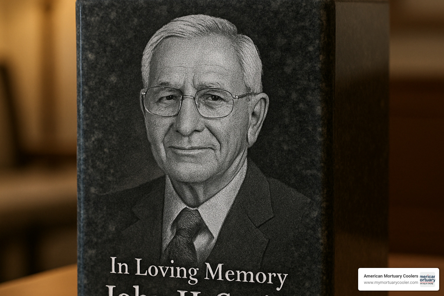 laser engraved granite urn with photo - cremation urns for adults