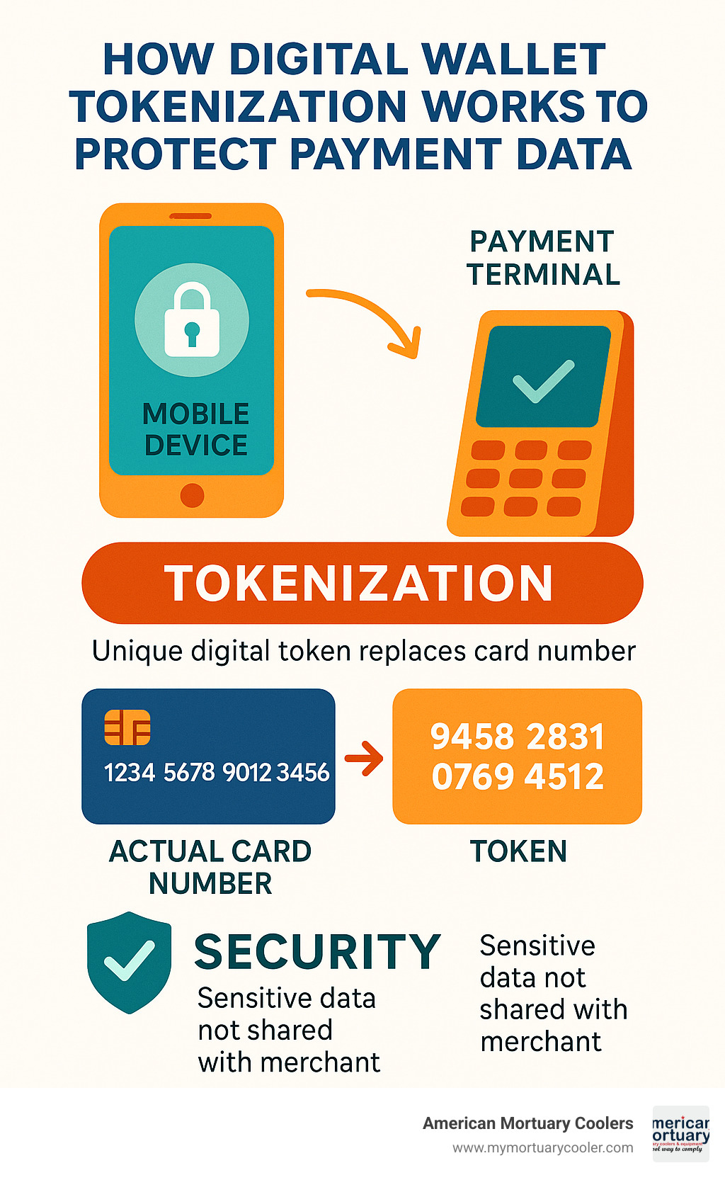 How digital wallet tokenization works to protect payment data - What are payment methods infographic 