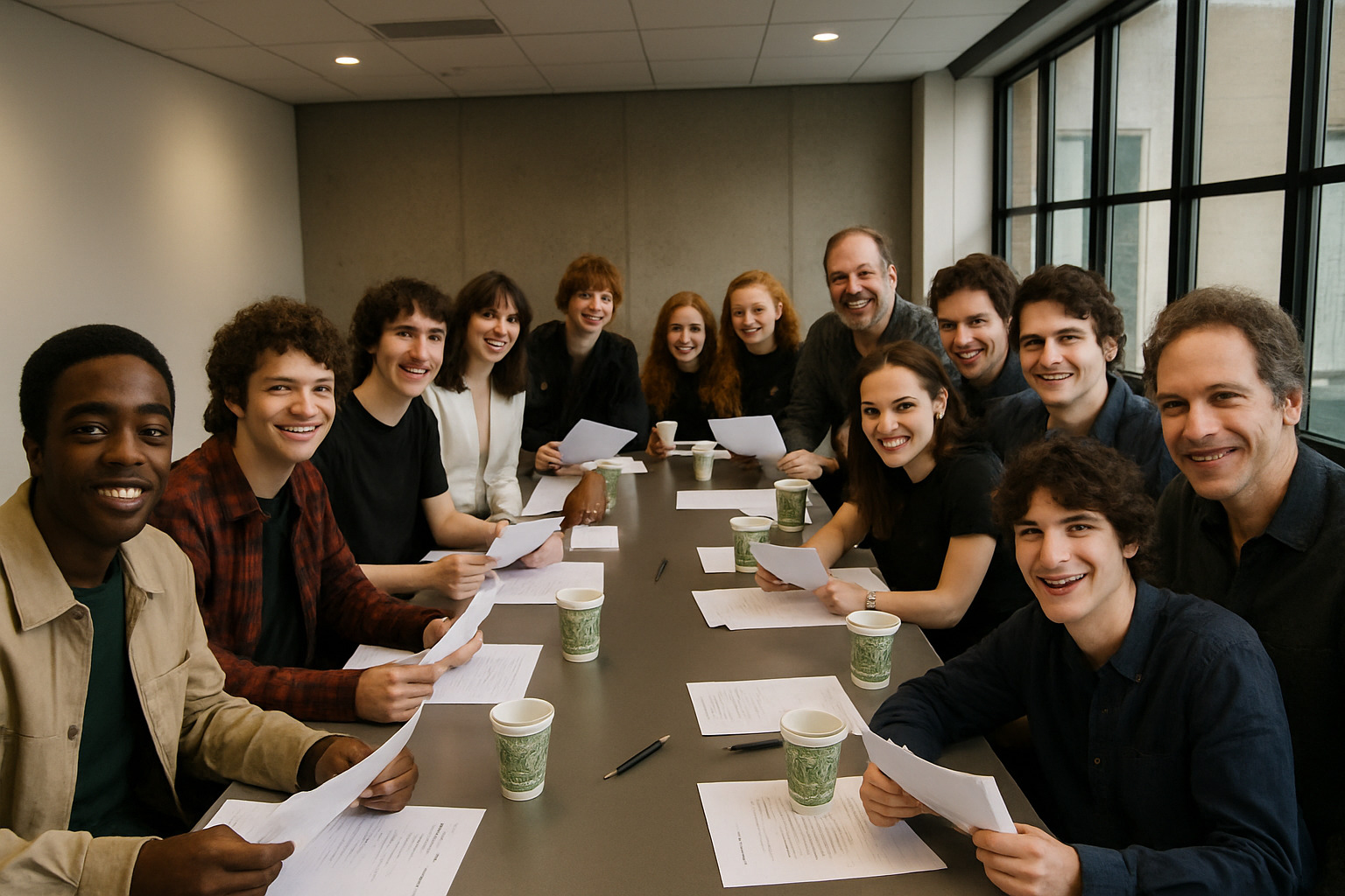 The Stranger Things Season 5 cast at the table read showing both returning favorites and new additions - stranger things season 5