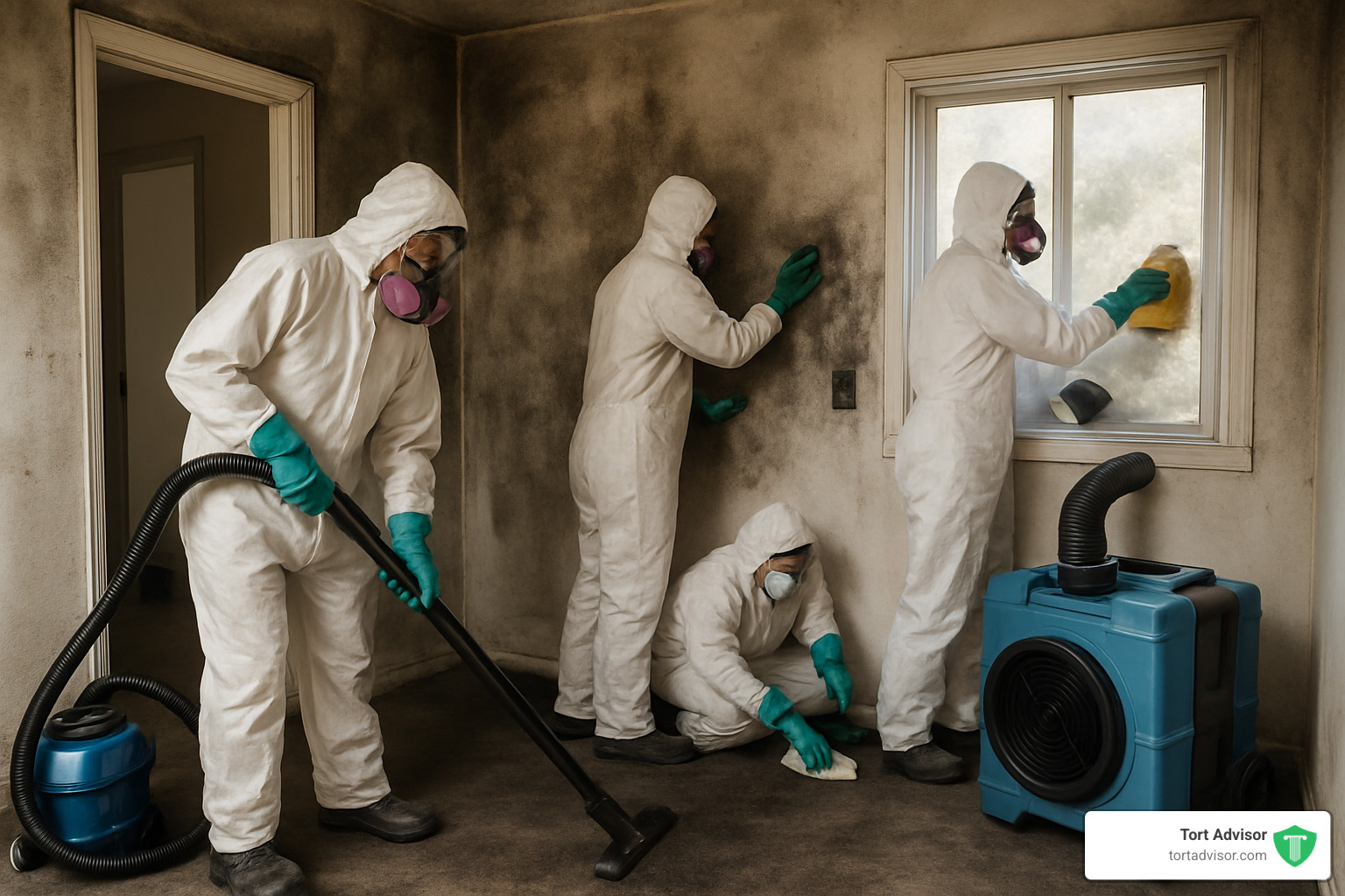 smoke damage remediation team at work - Wildfire smoke damage claims