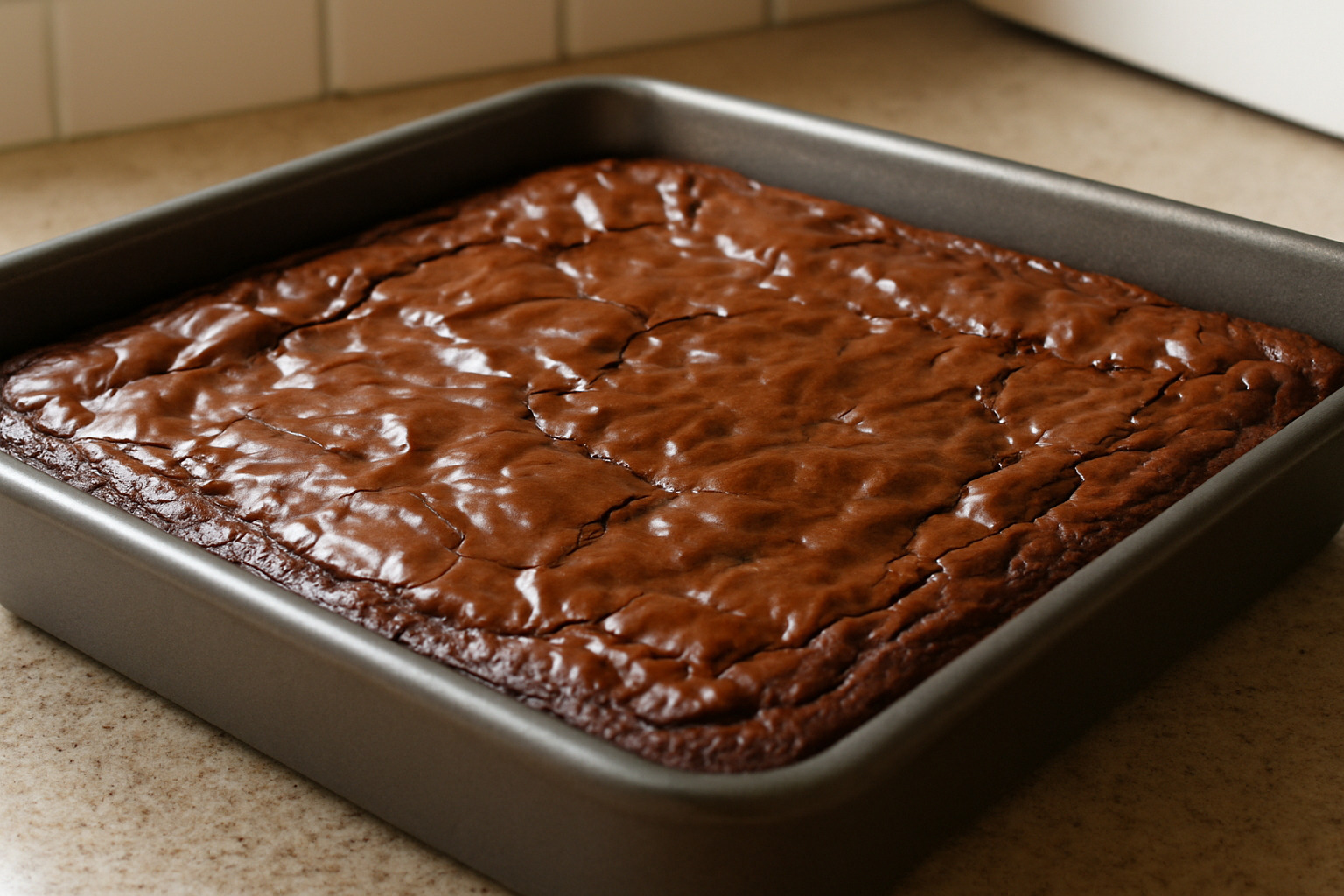 fudgy brownie base with crinkly top - cosmic brownies