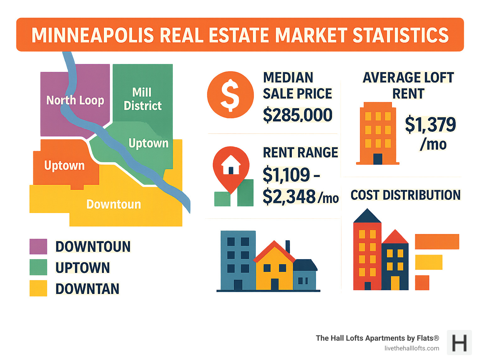 minneapolis real estate market statistics - minneapolis lofts and condos infographic 