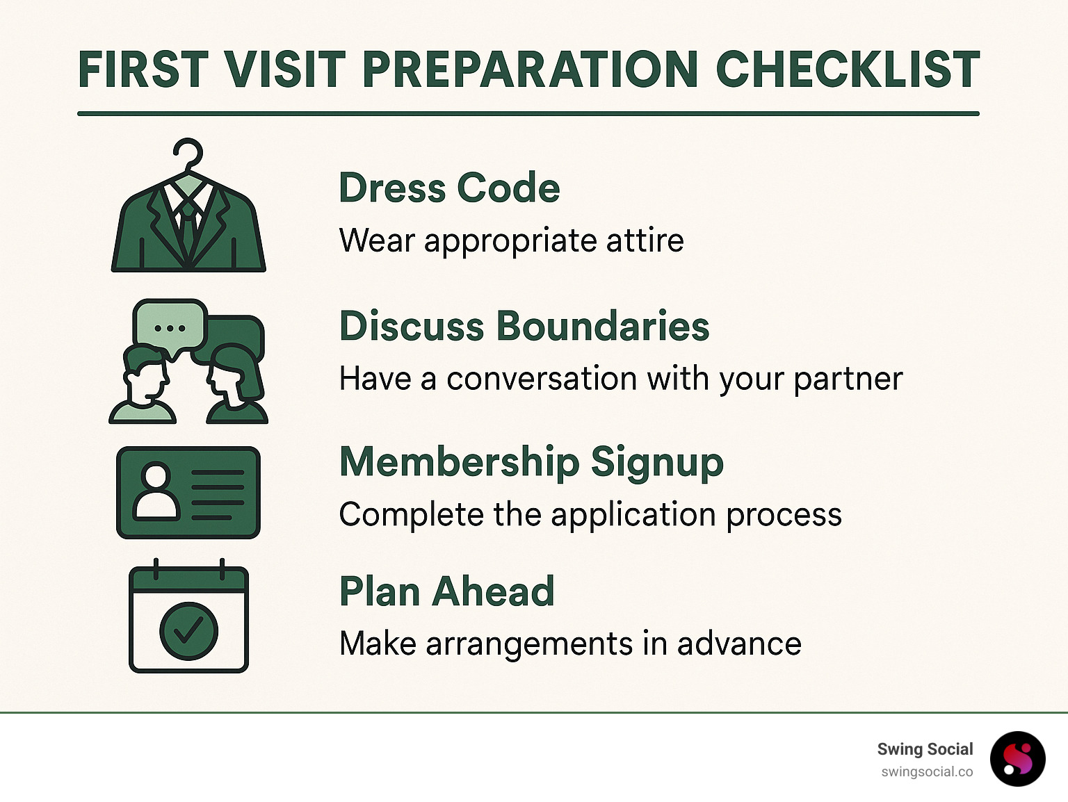 first visit preparation checklist - lifestyle clubs near me infographic 
