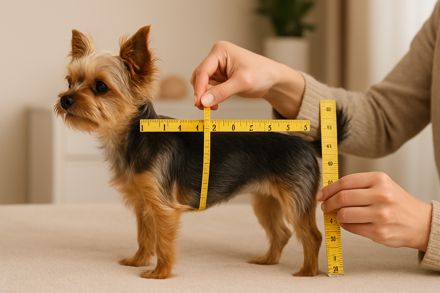 measuring a small dog for proper tote fit - designer dog tote