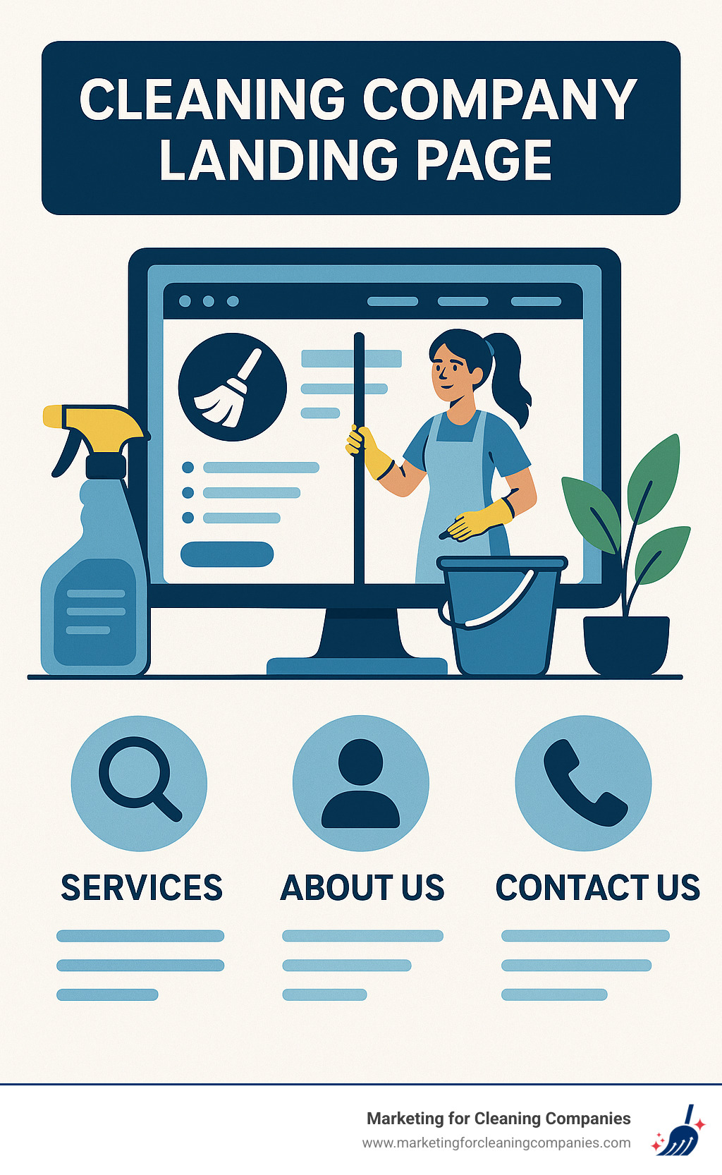  - cleaning company landing page infographic 