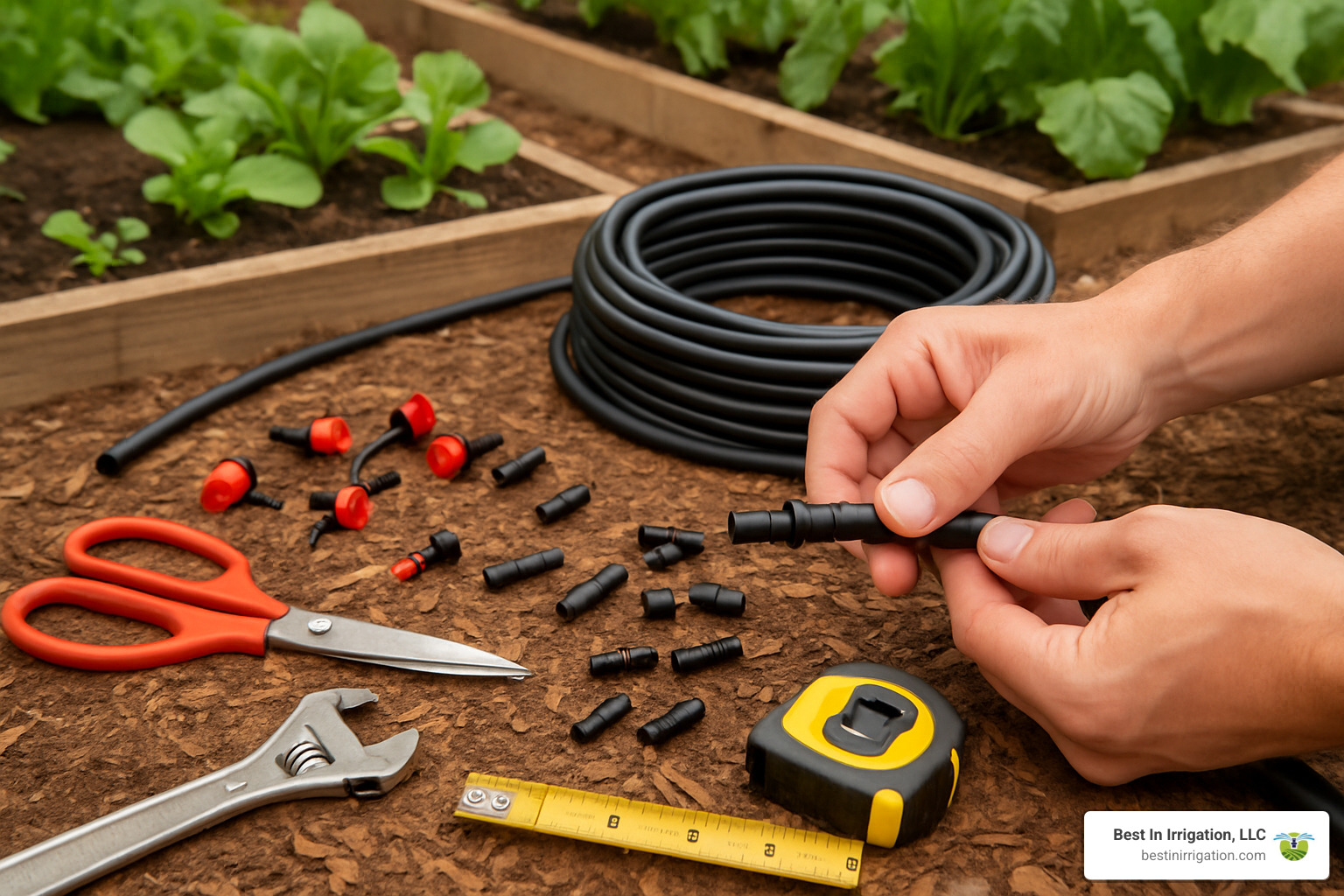 d83effc16b1ad4a6253158020fa04c0d4b8904c9 DIY Garden Irrigation: Top Systems for Your Green Oasis hands-on irrigation system setup with tools and components - best diy garden irrigation system