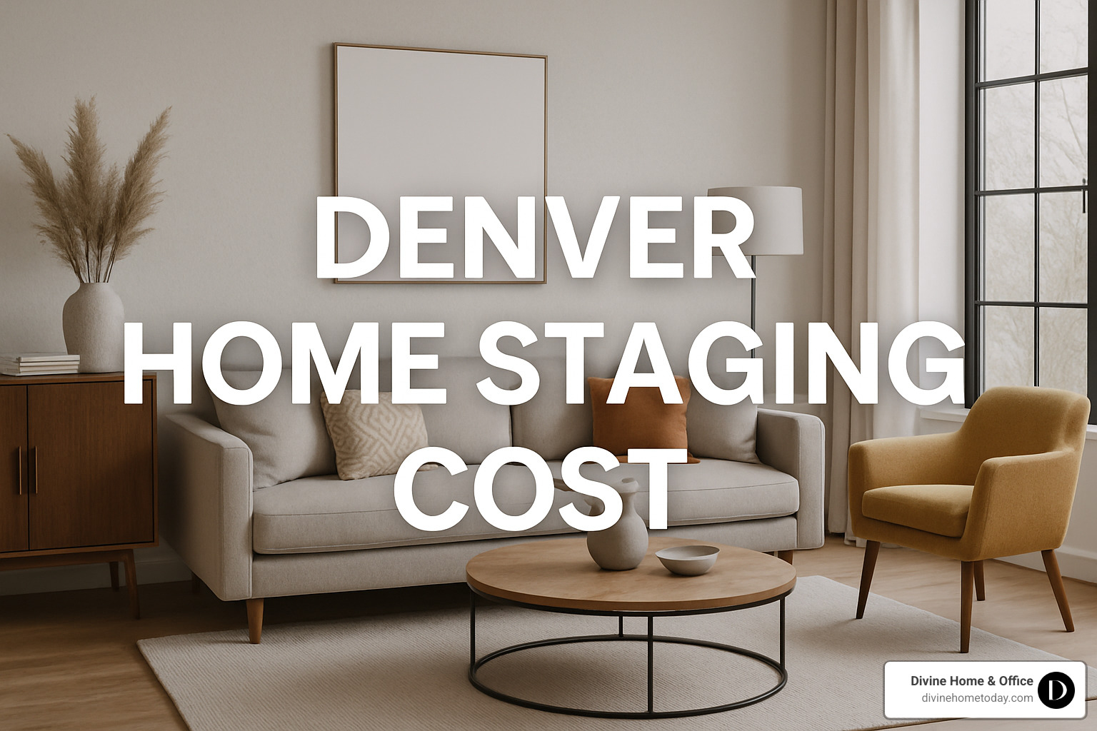Comparison image showing a small staged condo living room next to a large staged luxury home great room, demonstrating scale differences in staging approaches - denver home staging cost