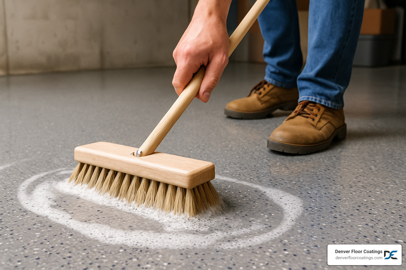 deck brush scrubbing epoxy floor - how to clean epoxy coated garage floors deck brush scrubbing epoxy floor - how to clean epoxy coated garage floors
