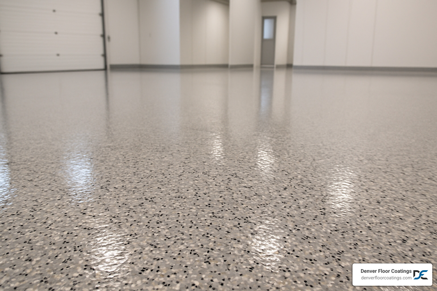 multi-colored flake broadcast epoxy system - commercial concrete coatings