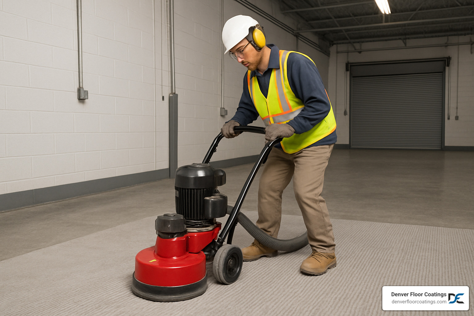 diamond grinding surface preparation showing proper concrete surface profile - commercial concrete coatings