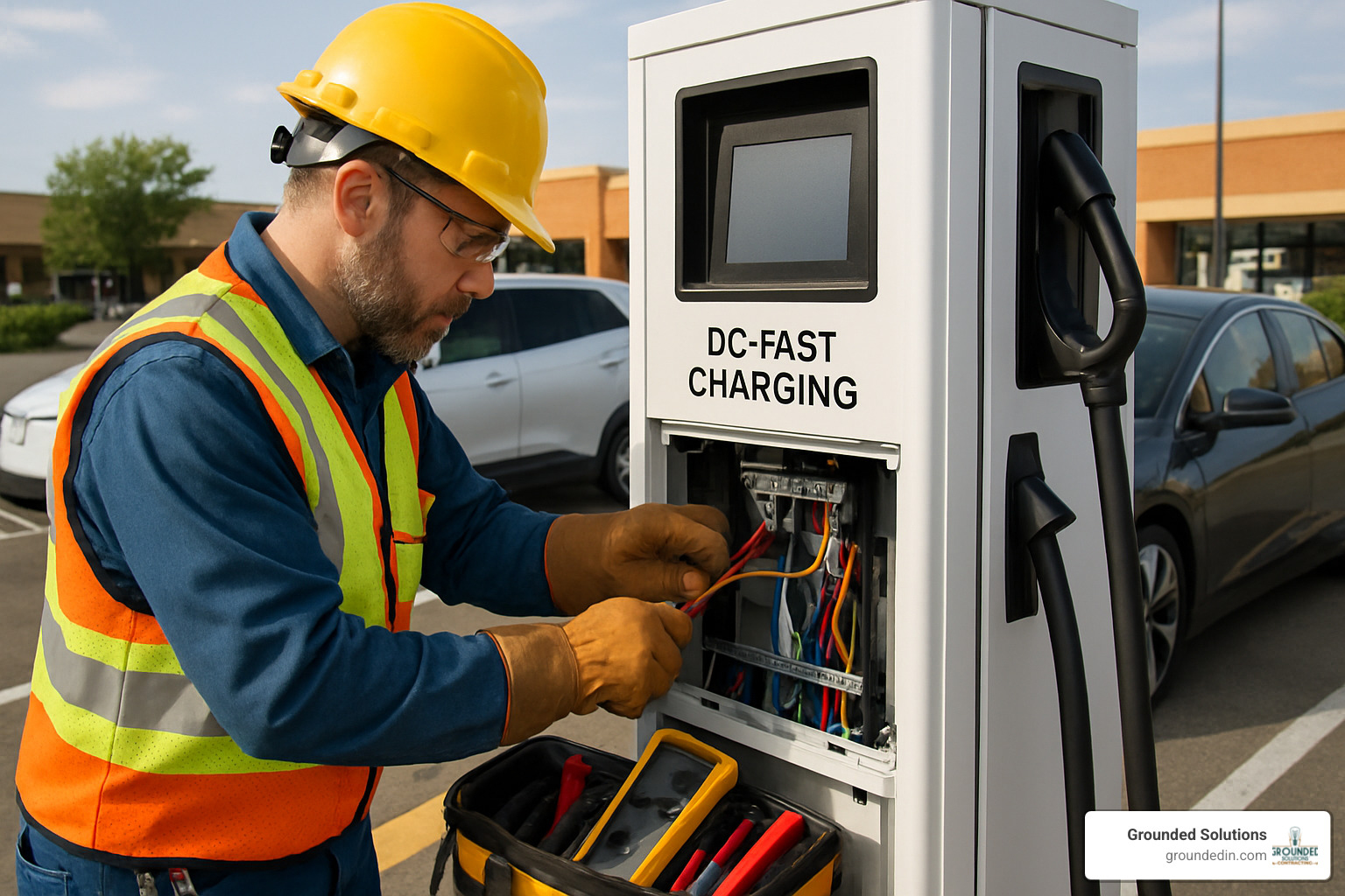 DC fast charging cabinet installation - EV charging station contractors