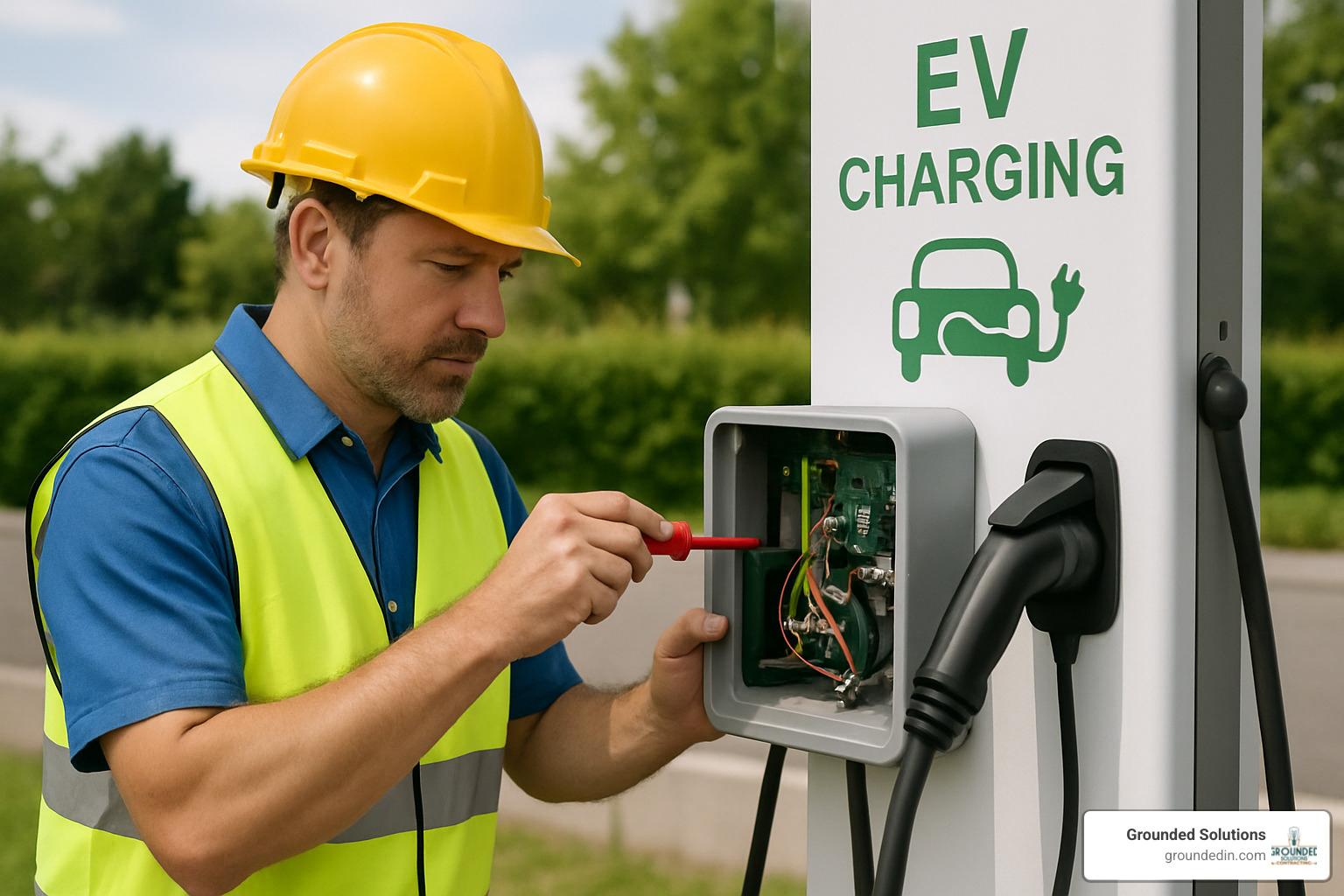 Commercial EV charging station installation in Indianapolis - EV charging station contractors