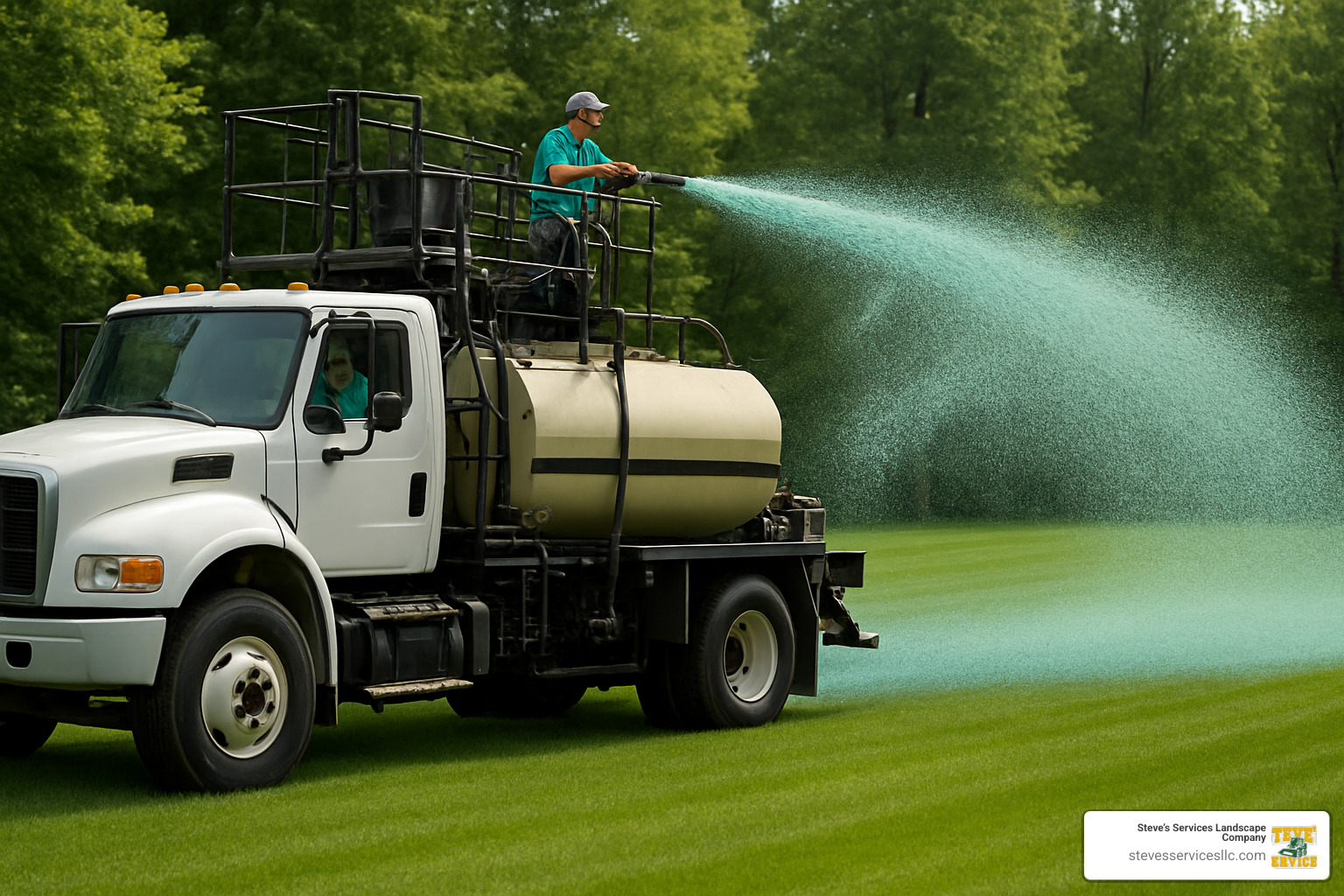 Professional hydroseeding equipment in action - Hydroseed for lawns