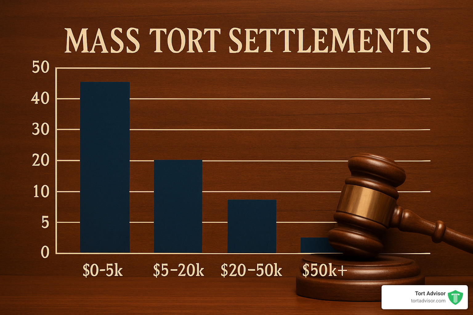 settlement distribution chart - how much does mass tort lawsuits receive