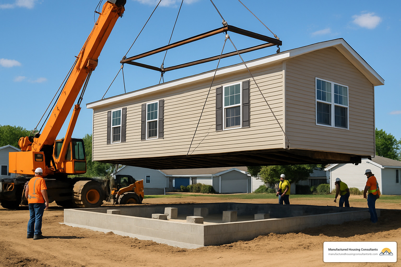 manufactured home being installed on permanent foundation - manufactured home floor plans