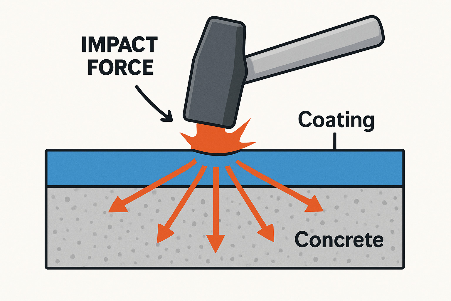 Impact force distribution diagram - Impact-resistant floor coatings Impact force distribution diagram - Impact-resistant floor coatings