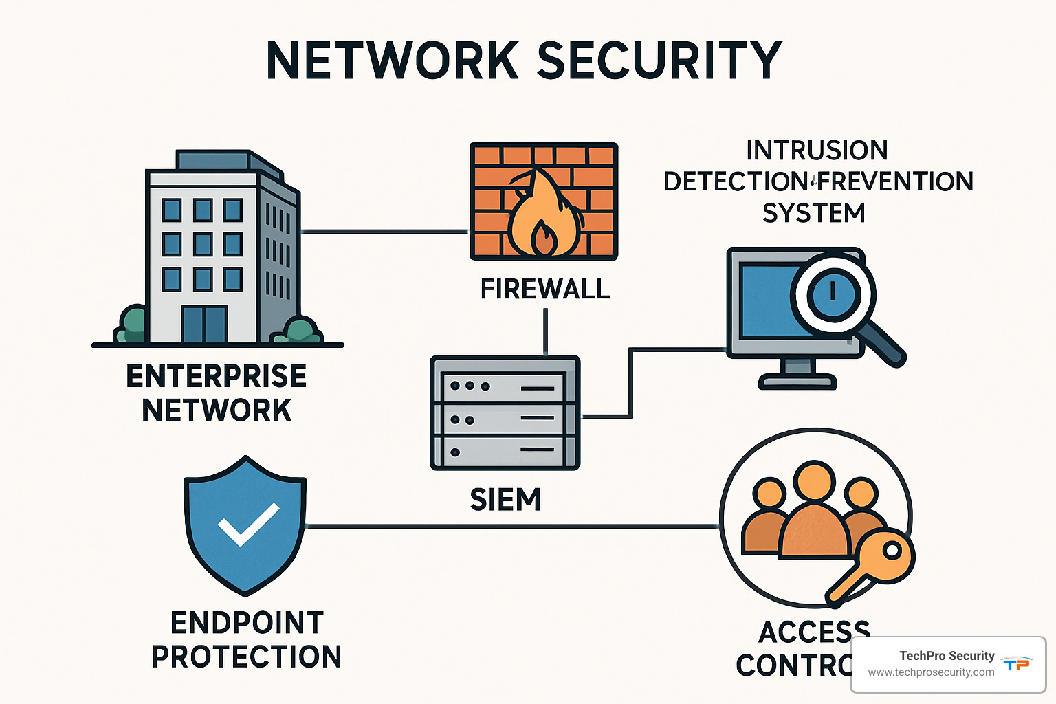 network security components diagram - what is network security management