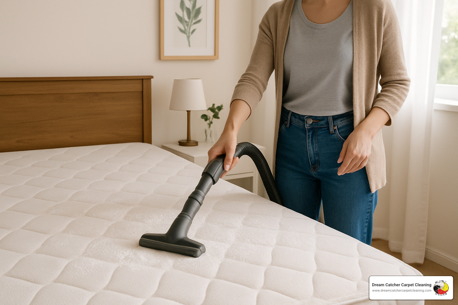 mattress cleaning process with vacuum and baking soda - mattress odor removal