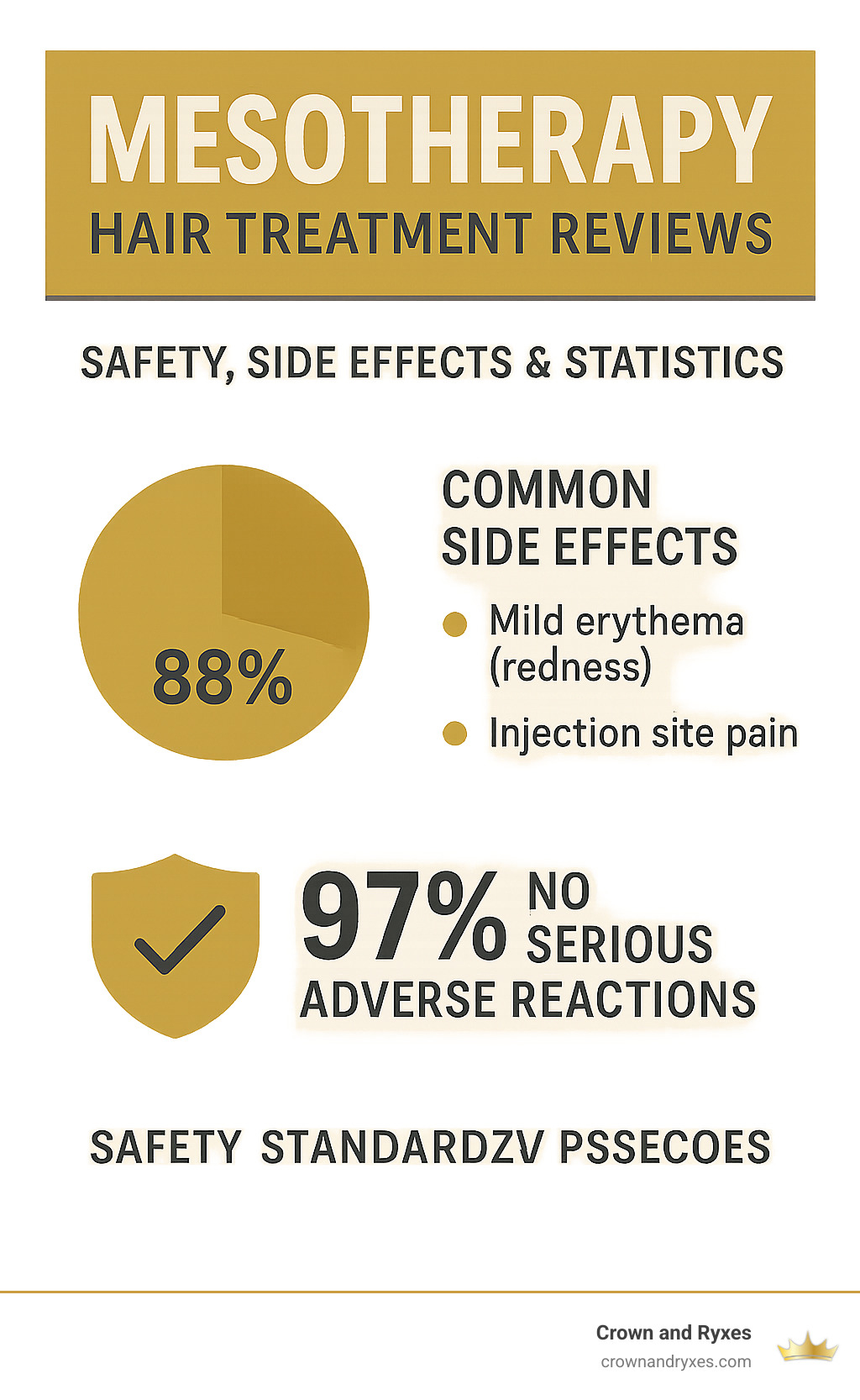 infographic showing side effect percentages and safety statistics - Mesotherapy hair treatment reviews infographic