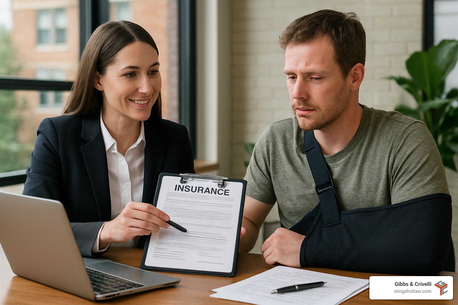 Insurance adjuster meeting with motorcycle accident victim - austin motorcycle accident lawyer