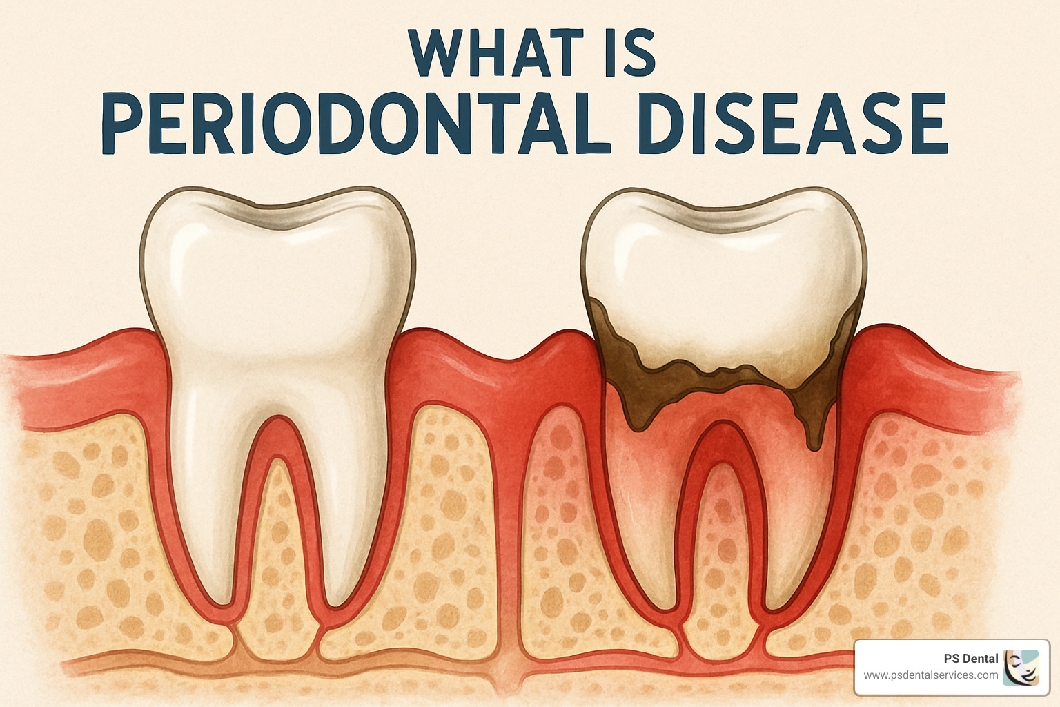 staging chart showing progression from gingivitis through Stage IV periodontitis - what is periodontal disease