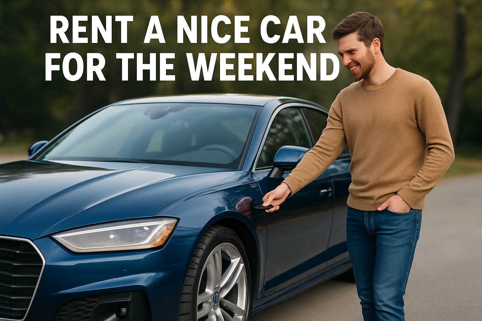 Modern digital check-in kiosk at luxury car rental location - rent a nice car for the weekend