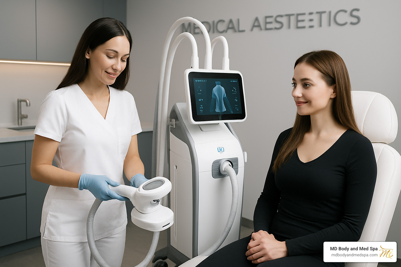Advanced body contouring device in medical spa setting - how to get rid of body fat