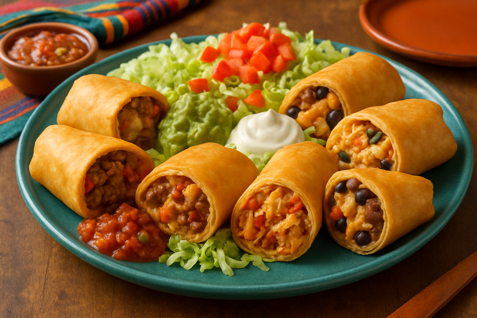 assorted chimichanga platter - chimichanga