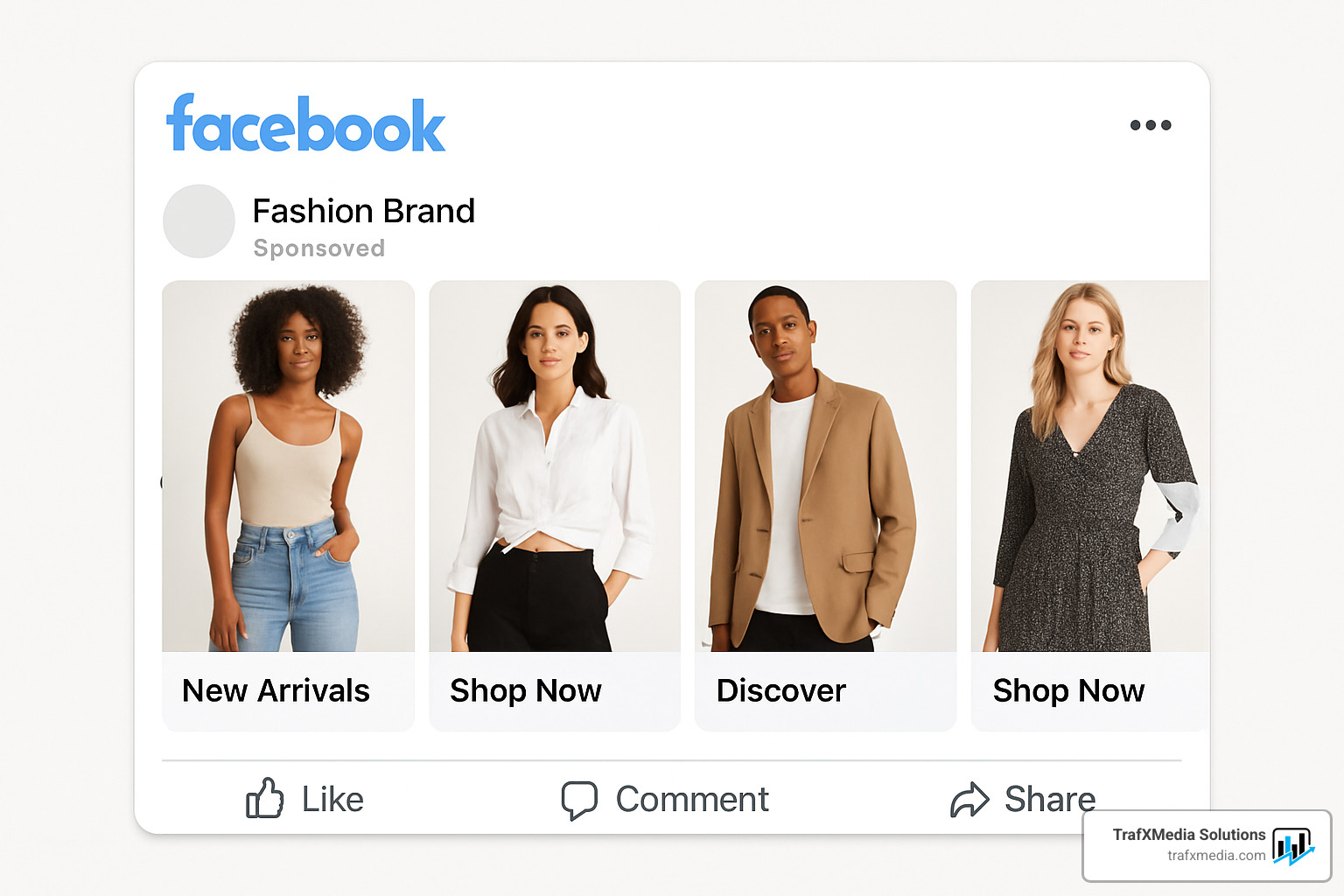 carousel ad mockup for fashion brand - Facebook marketing for fashion