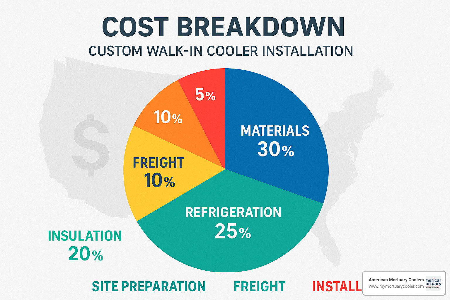 cost breakdown chart showing typical custom walk-in cooler expenses - custom walk in cooler