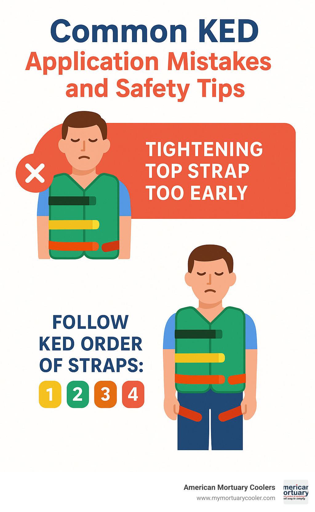 Infographic: Common KED application mistakes and safety tips - ked order of straps infographic 