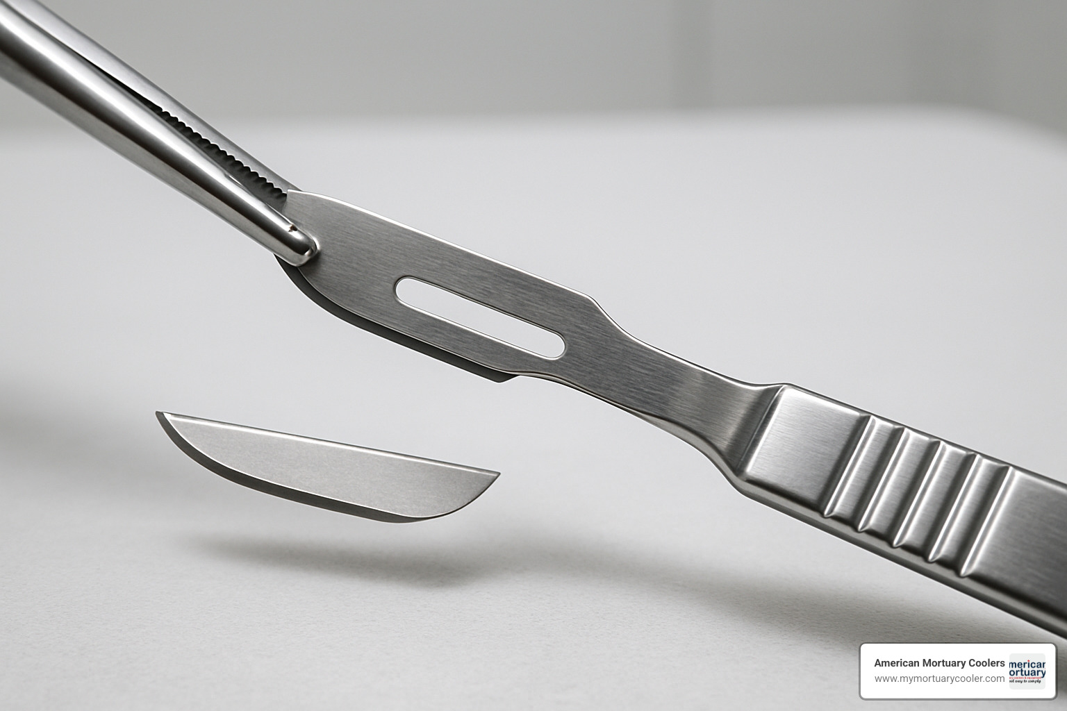 forceps gripping scalpel blade by blunt edge - how to remove scalpel blade