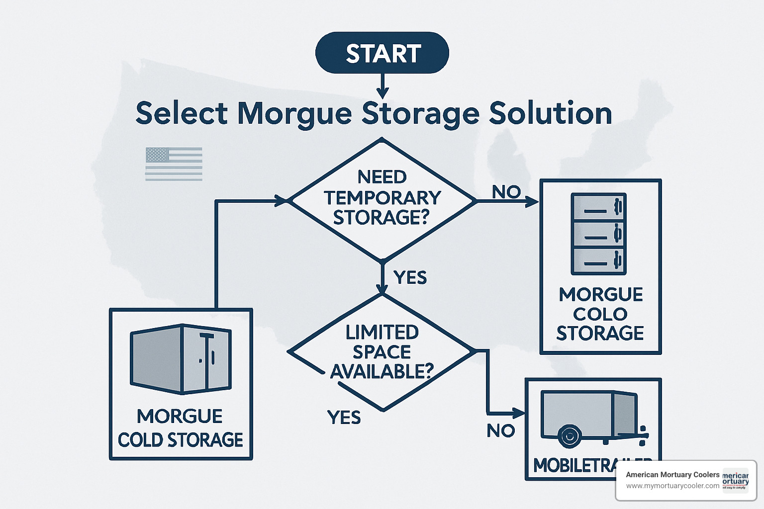 Decision flowchart for selecting morgue storage solutions - morgue storage solutions